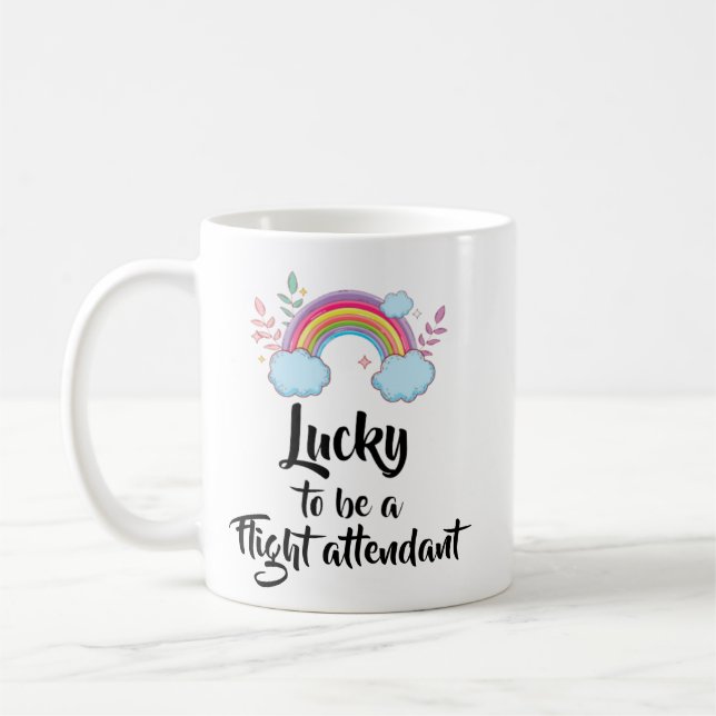 Heureux D'Être Une Mug D'Agent De Vol (Gauche)