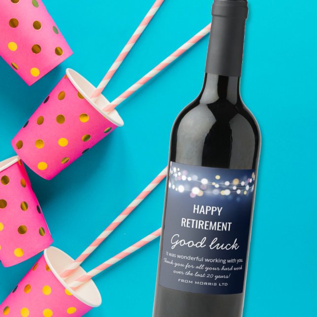 HEUREUX ÉTIQUETTE VIN DE RETRAITE (Créateur téléchargé)