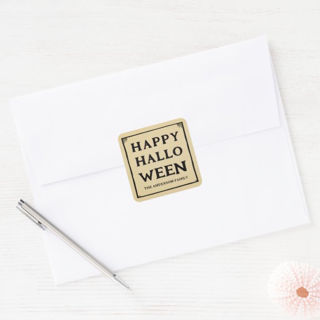 heureux halloween étiquette vintage (Enveloppe)