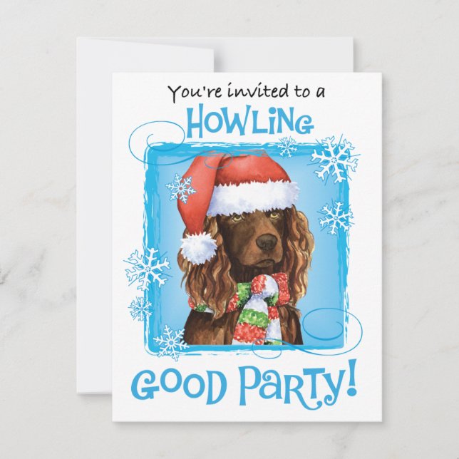 Heureux Howliday Boykin Spaniel Invitation (Devant)