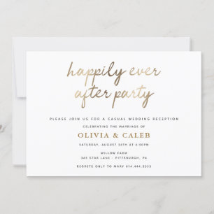 Heureux Jamais après mariage invitation réception