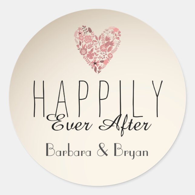 Heureux Jamais après Mariage Sticker (Devant)