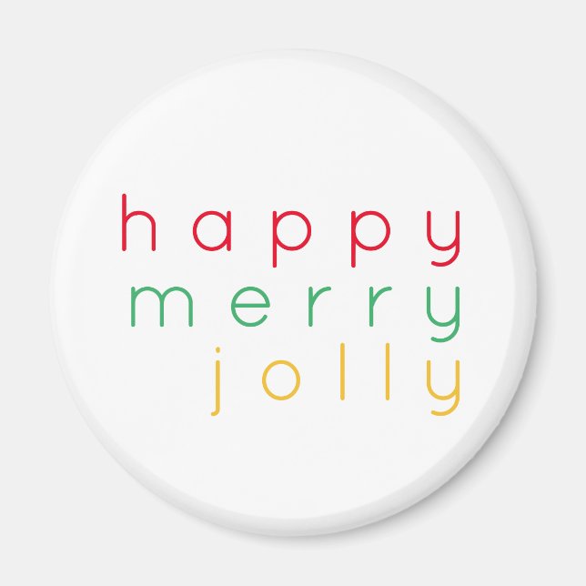 HEUREUX JOIE JOLLY Rond Magnet (Devant)