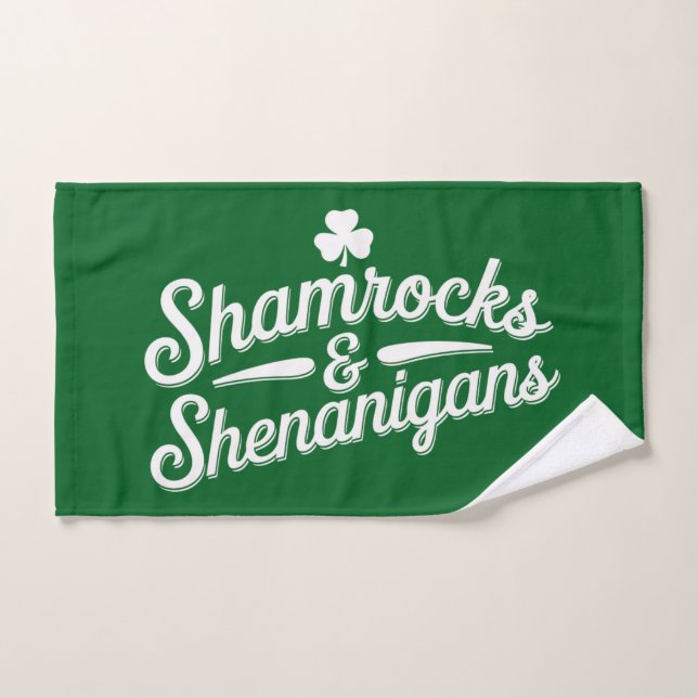 Heureux Jour de la Saint Patrick Lucky Shamrock&Sh (Serviette à main)