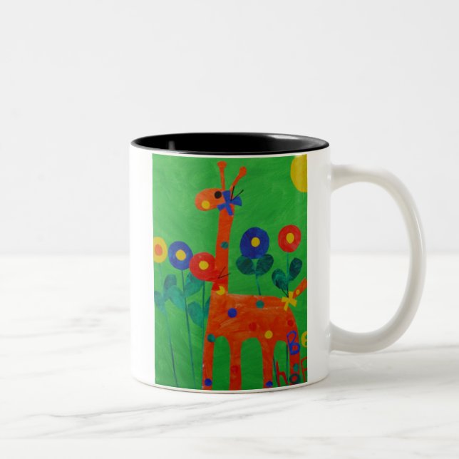 Heureux la tasse de café de girafe (Droit)