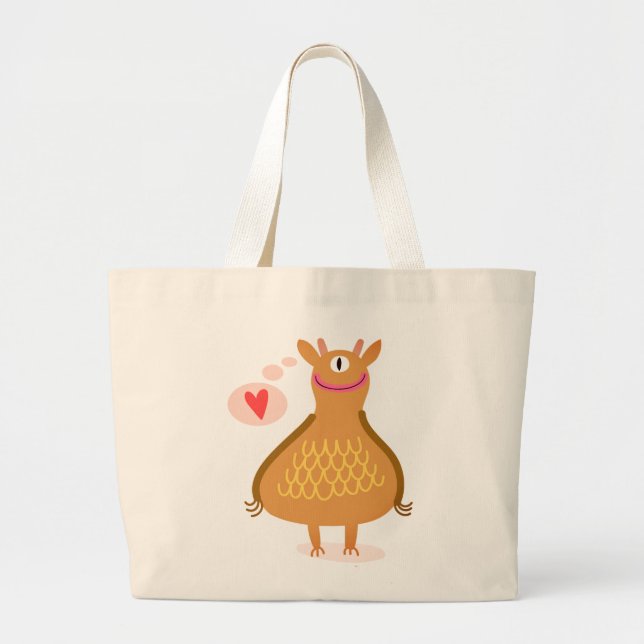 HEUREUX MONSTRE AVEC Sac fourre-tout CARDIAQUE (Devant)
