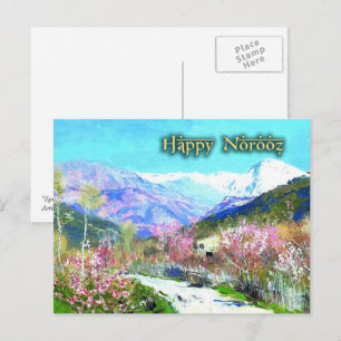 Heureux Norooz. Carte postale du Nouvel An perse