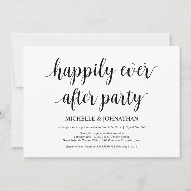 Heureux pour toujours, Cartes d'invitation pour ma (Devant)