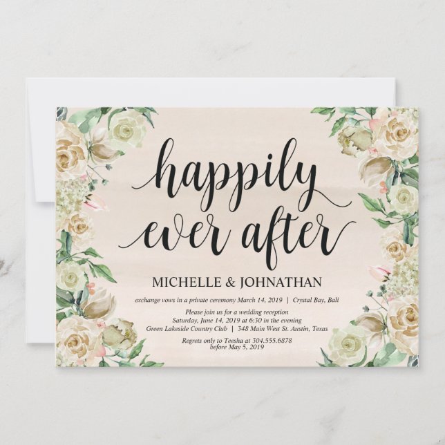 Heureux pour toujours, Invitation à la réception d (Devant)