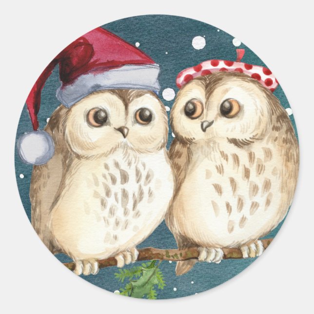 HEUREUX Sticker ROND CLASSIQUE DE NOËL (Devant)