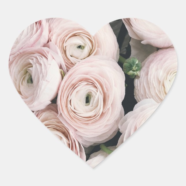 HEUREUX Stickers Coeur ROSE GRAINE, PETIT, 1½ pouc (Devant)
