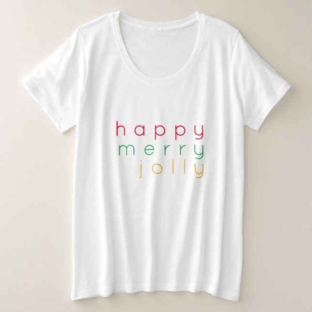 HEUREUX T-Shirt MERRY JOLLY féminin Plus Size (Design devant)