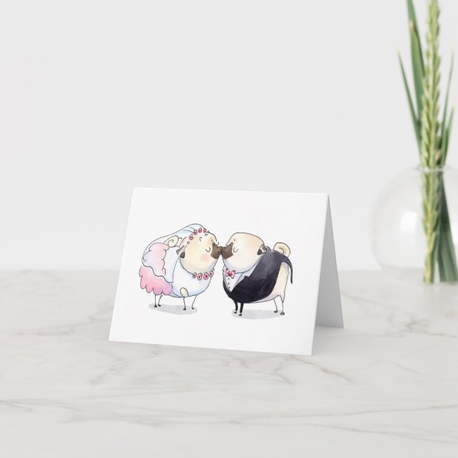 Heureux toujours après le carlin carte mariage (Devant)