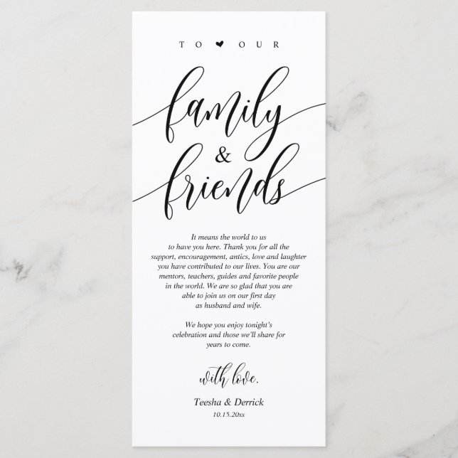 Heureux toujours après, Place Setting Merci Cartes (Devant)