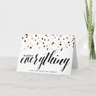 Heureux tout carte de vacances des confettis