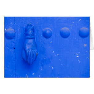 Heurtoir de porte bleu