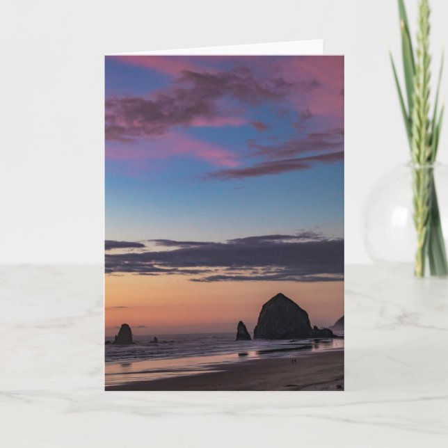 Heuschober-Felsen - Sonnenuntergang in Dämmerung Karte (Vorderseite)