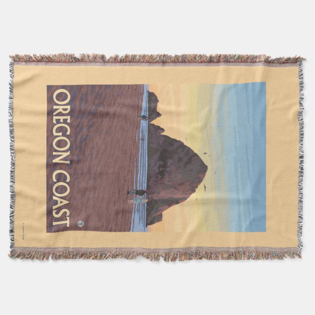Heuschober-Felsen-Vintages Reise-Plakat Decke (Vorderseite)