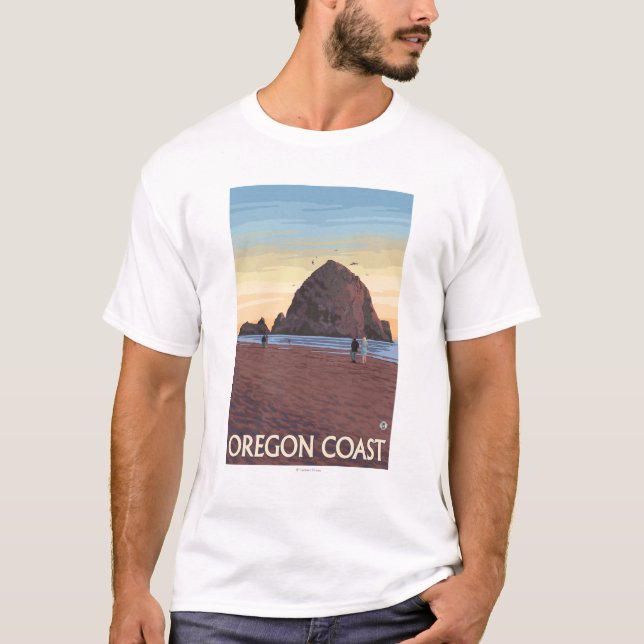 Heuschober-Felsen-Vintages Reise-Plakat T-Shirt (Vorderseite)