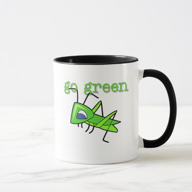 Heuschrecke gehen T - Shirts und Geschenke grüne Tasse (Rechts)