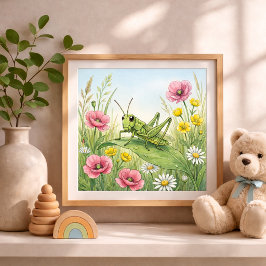 Heuschrecke Kleine Insekten Kinderzimmer Poster