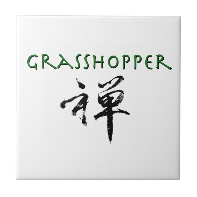 Heuschrecke mit "Zen" Symbol Fliese (Vorderseite)