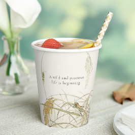 Heuschrecke Vintage Botanical Baby Shower  Pappbecher