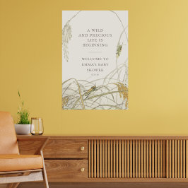 Heuschrecken-Baby-Shower-Willkommensschild Poster