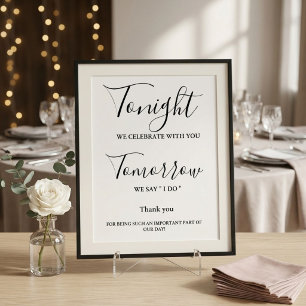 Heute Abend feiern wir das Probedinner für die Hoc Poster