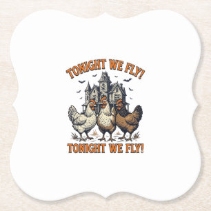 Heute Abend Fliegen Wir Lustiges Huhn Halloween-Sh Untersetzer