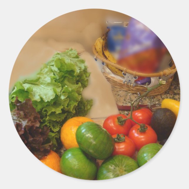 Heute Abend Salat! Runder Aufkleber (Vorderseite)