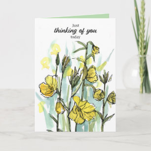 Heute an Dich denkend Gebete Wildblumen Karte