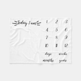 Heute bin ich Baby Milestone Blanket Fleecedecke