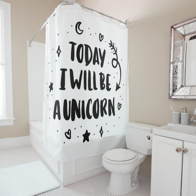 Heute bin ich ein Einhorn Duschvorhang (Beispiel)