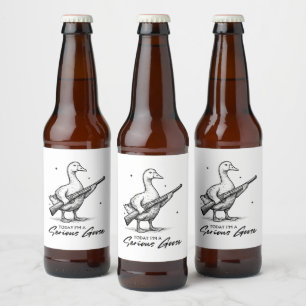 Heute bin ich ein ernster Gänsehiebhaber, der mit  Bierflaschenetikett