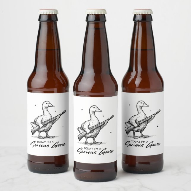 Heute bin ich ein ernster Gänsehiebhaber, der mit  Bierflaschenetikett (Flaschen)