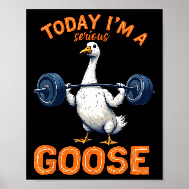 Heute bin ich ein ernstes Gänse T-Shirt Funny Body Poster (Vorne)