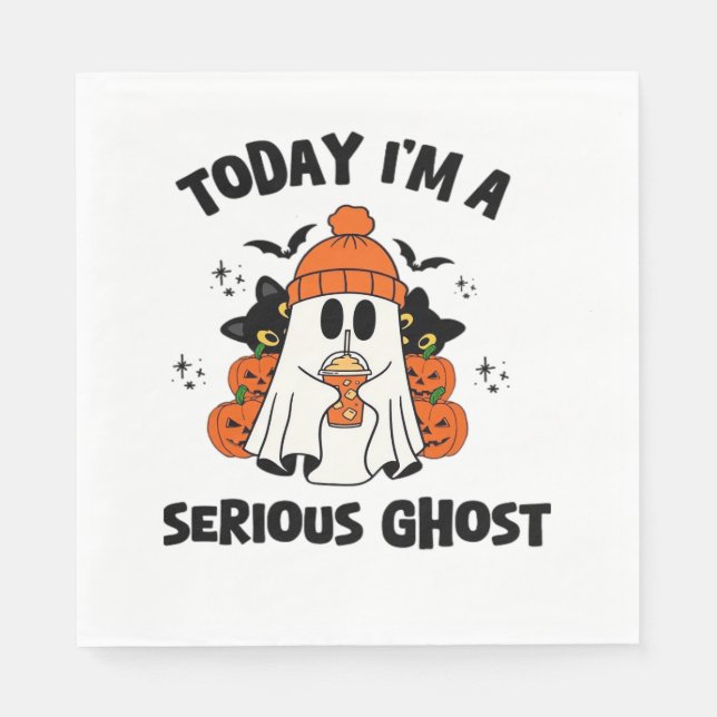 HEUTE BIN ICH EIN ERNSTHAFTER KAFFEE PUMPKIN HALLO SERVIETTE (Vorderseite)