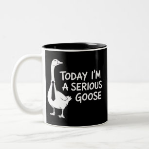 Heute bin ich eine ernsthafte Gans Lustige Büro-Ti Zweifarbige Tasse