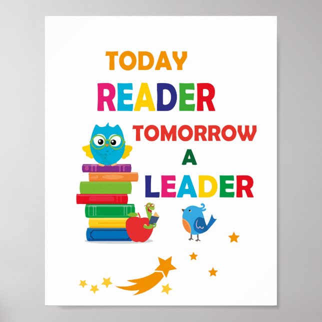 Heute ein Leser, morgen ein Leader für digitale Ku Poster (Vorne)