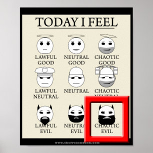 Heute fühle ich mich wie Chaos Poster