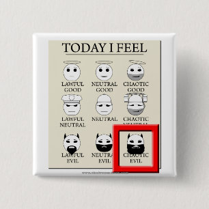 Heute glaube ich chaotischem Übel Button