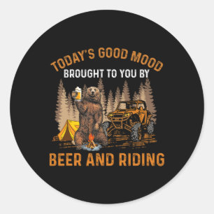Heute Gute Laune, Dank Bier Und Motorradfahren Runder Aufkleber