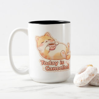Heute ist Abgesagt Faul Süße Katzen Kaffee Mu Zweifarbige Tasse
