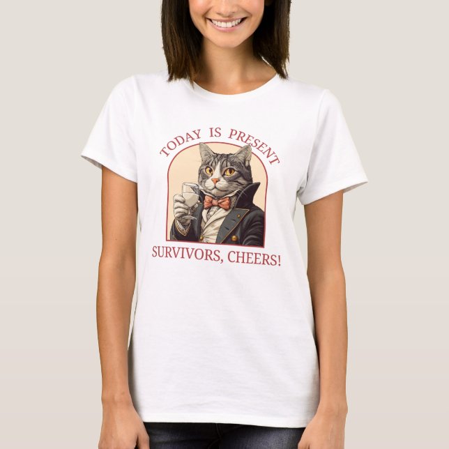 Heute ist, Cat Cheers Milk T-Shirt (Vorderseite)