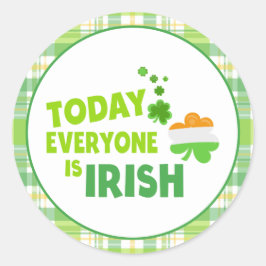 Heute ist jeder irische Kleeblatt St Patrick's Day Runder Aufkleber