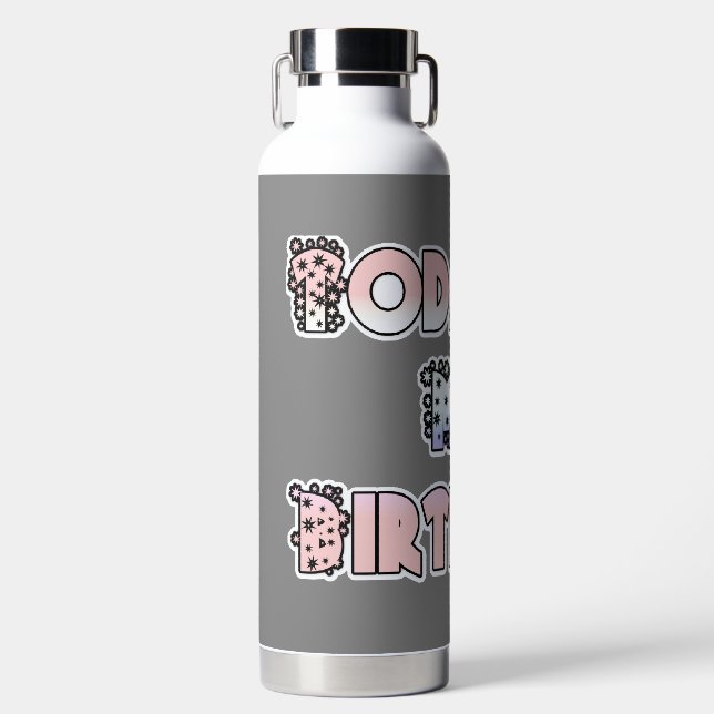 Heute ist mein Geburtstag Aluminium-Wasser-Flasche Trinkflasche (Vorderseite)