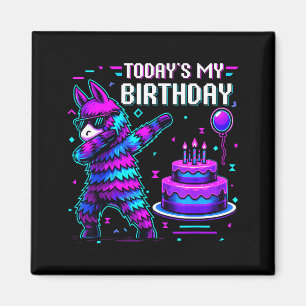 Heute ist mein Geburtstag Llama Piñata Geburtstags Magnet