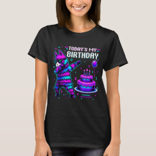 Heute ist mein Geburtstag Llama Piñata Geburtstags T-Shirt