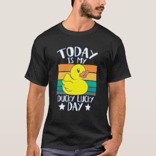 Heute ist mein Retro-Gelber-Gummi-Entchen-Glücksta T-Shirt